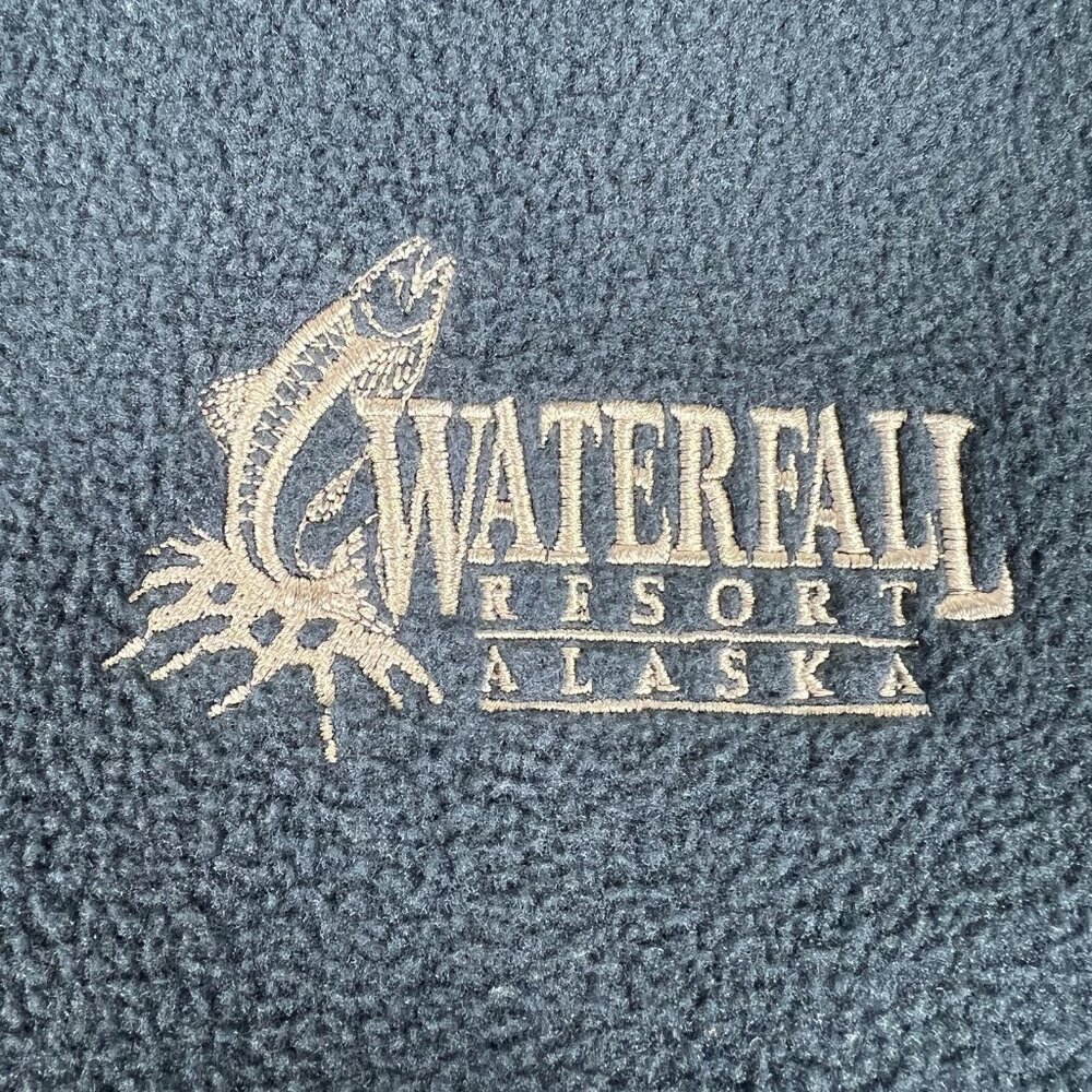 Eddie Bauer Mens Blue Full Zip Waterfall Resort Alaska Fishing Fleece Vest Sz M - Picture 7 of 12